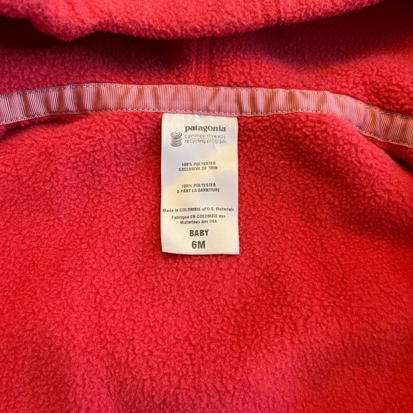 PATAGONIA PINK BABY SYNCHILLA FLEECE BUNTING SUIT, 6M - Picture 3 of 7